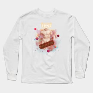 Greek stone floral design made of stone man  planet king of the universe pink Long Sleeve T-Shirt